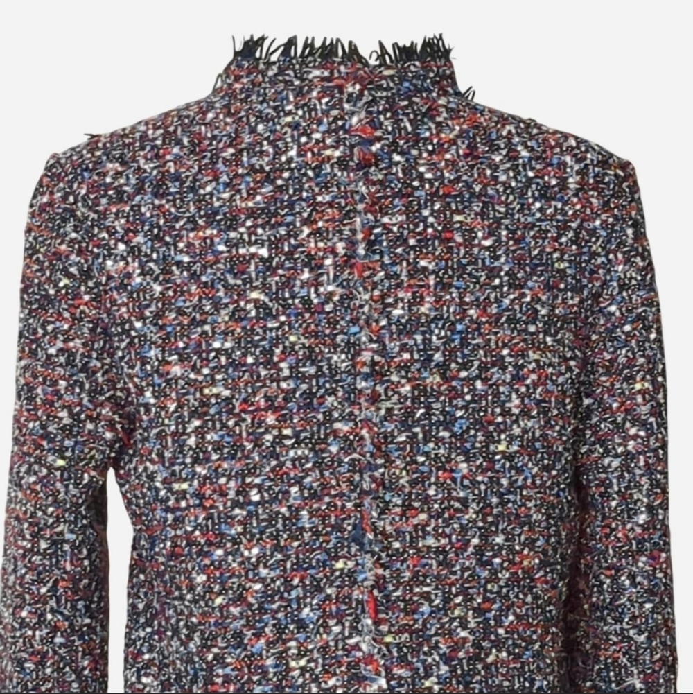 ✨ STUNNING Ann Taylor "Fiesta" Tweed Fringe Jacket Size Small✨ - Picture 8 of 10